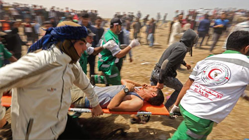 palestino herido por represión israelí En Gaza continúa la matanza contra los palestinos